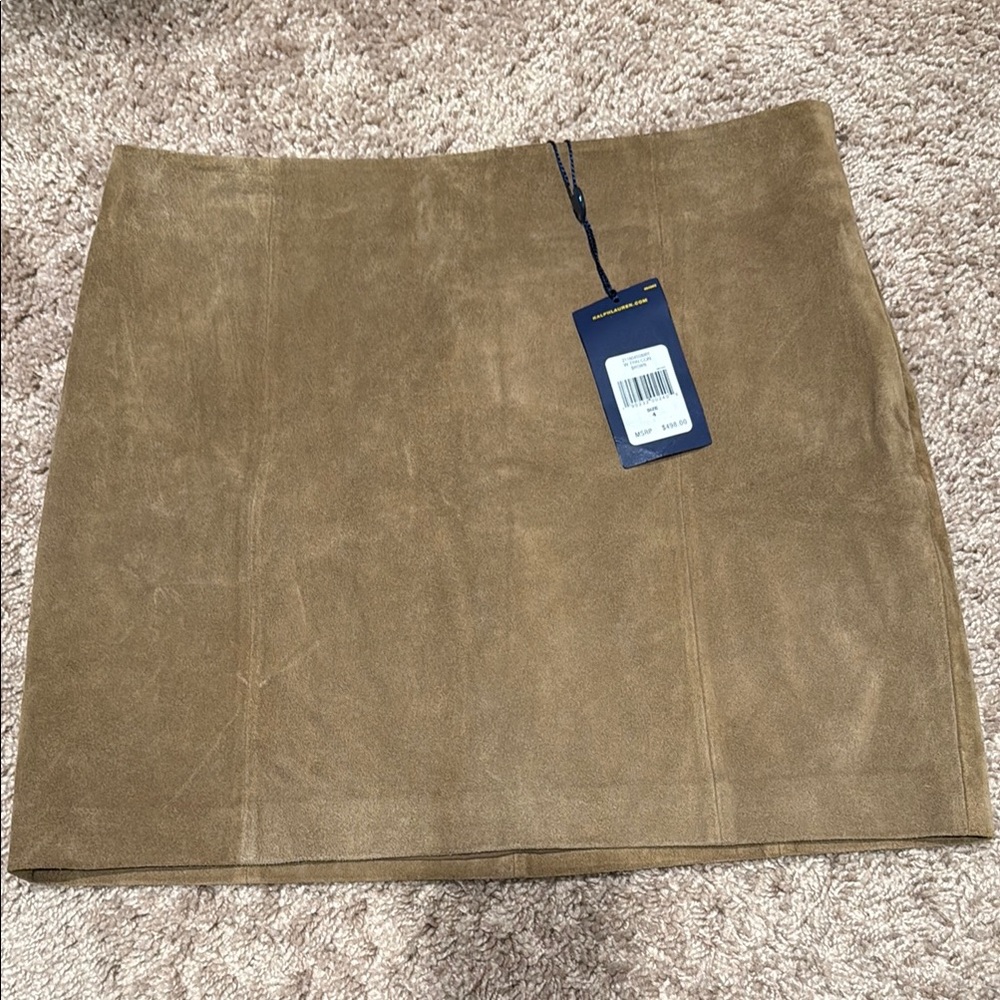 Polo Ralph Lauren Tan Suede Mini Skirt